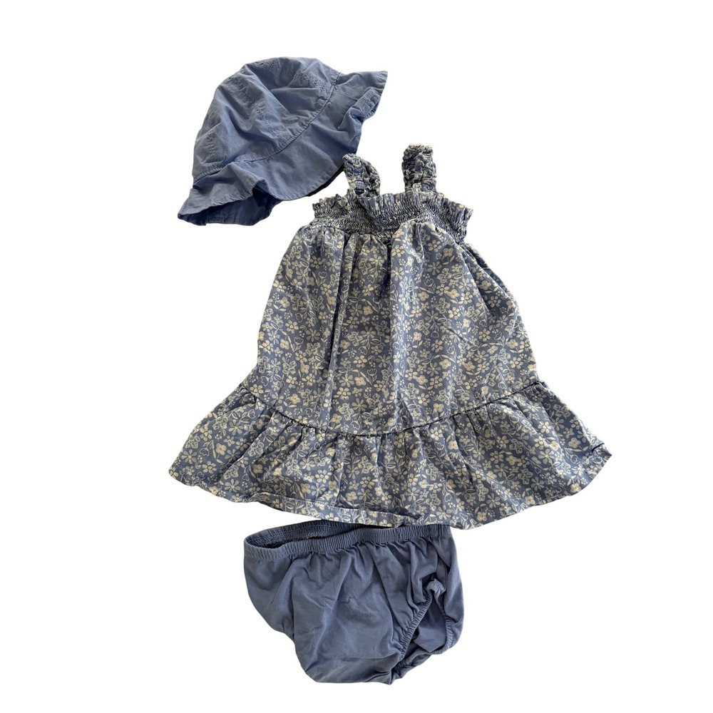 Carters Just One You Baby Girls 3pc Floral Sundress Set Hat Diaper Cover 12M